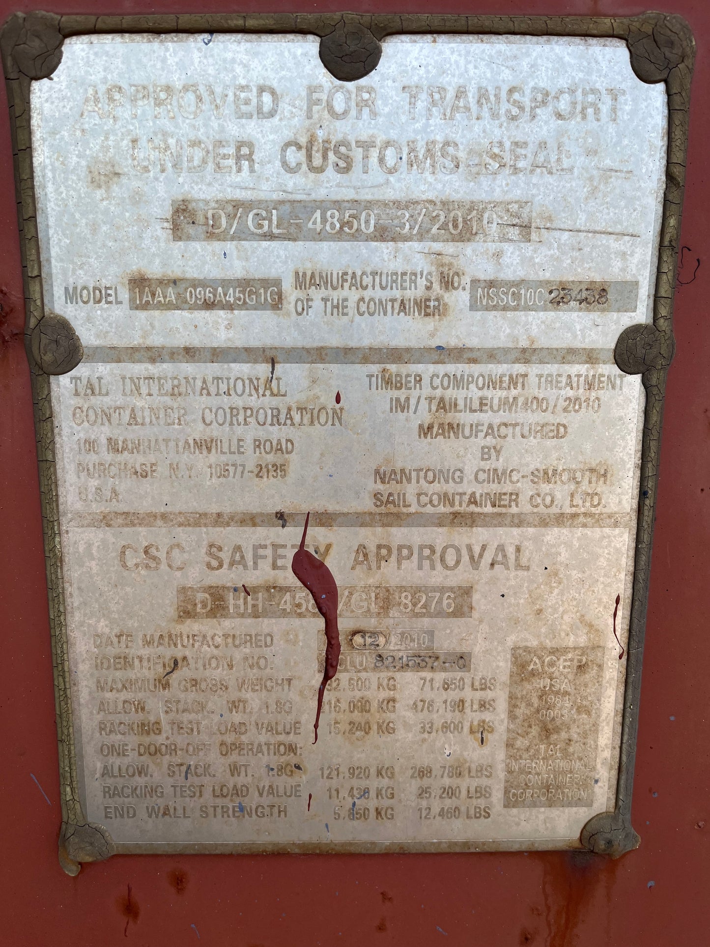 40' HC Container - TCLU 8215370
