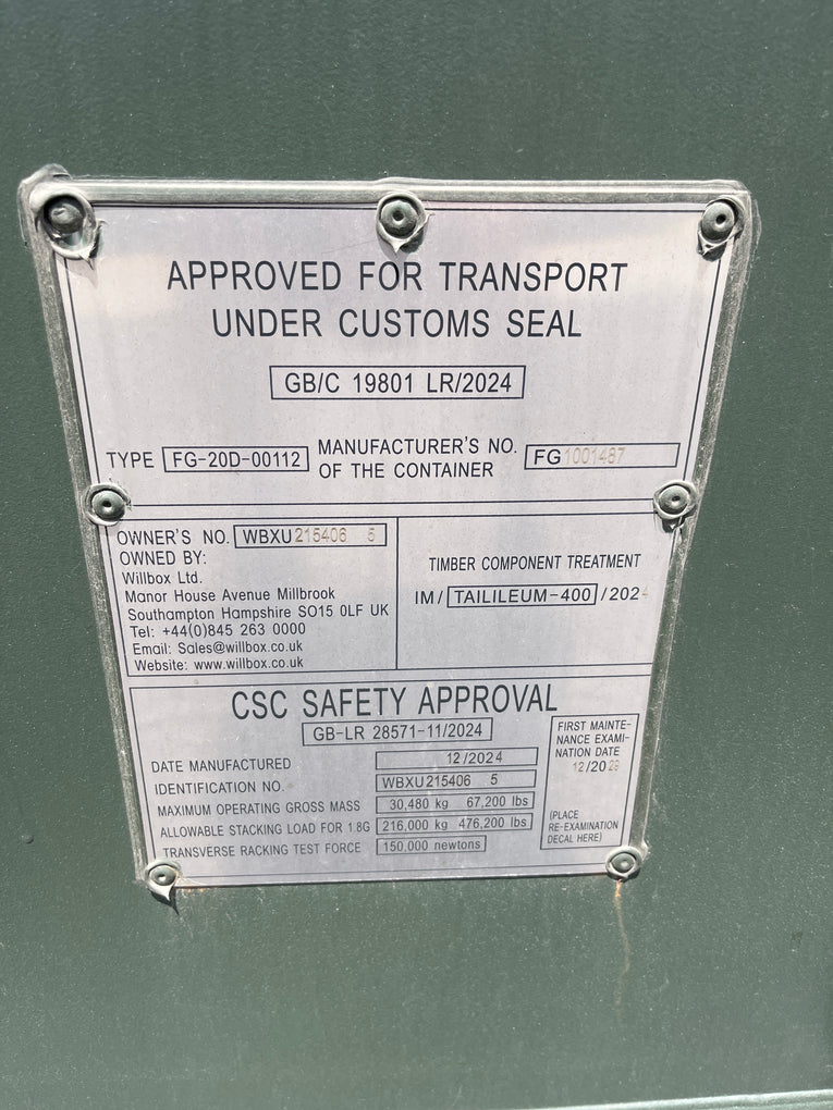 20’ new 1-trip - Army Green WBXU 2154065 - Athens TN