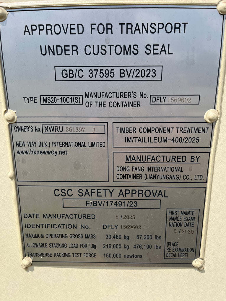 20' New One Trip Container - NWRU 3613973