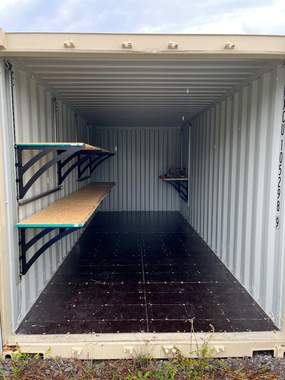 Shelves and Work Desk in 20' New One Trip Container - RXCU 1052989