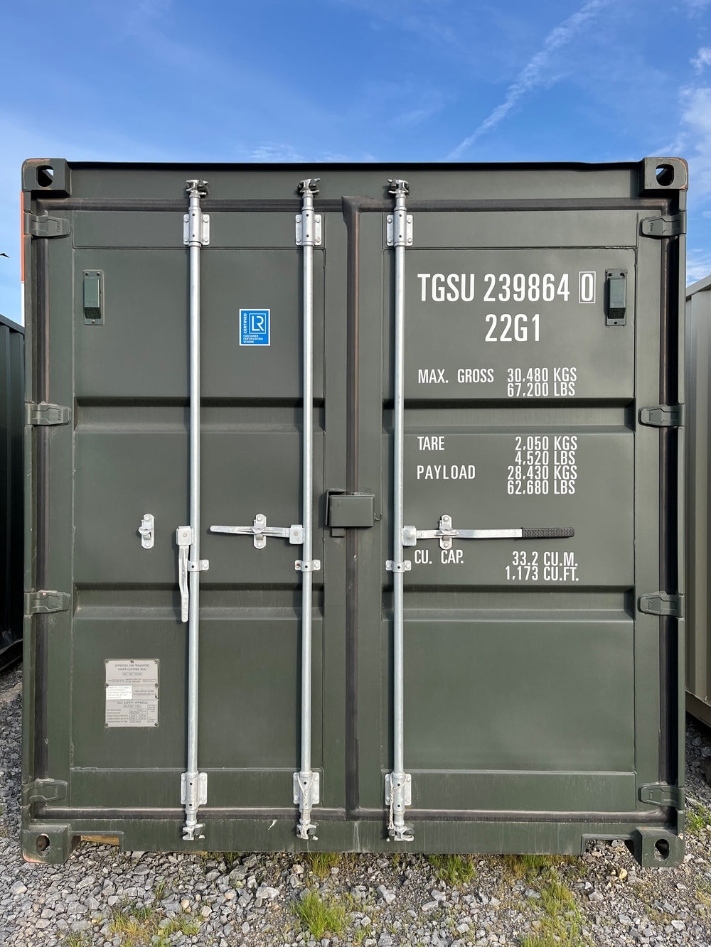 20 foot Army Green Container = TGSU 2398640